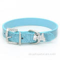 Hochwertige Bling -Designer Strass -PU -Hundehalsband